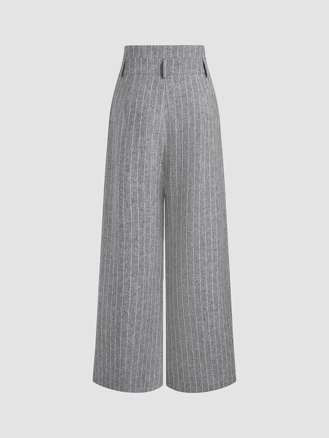 CIDER Womens Pants Striped Pleated Wide Leg Trousers Office Business Casual Mid Waist Button Pants for Women