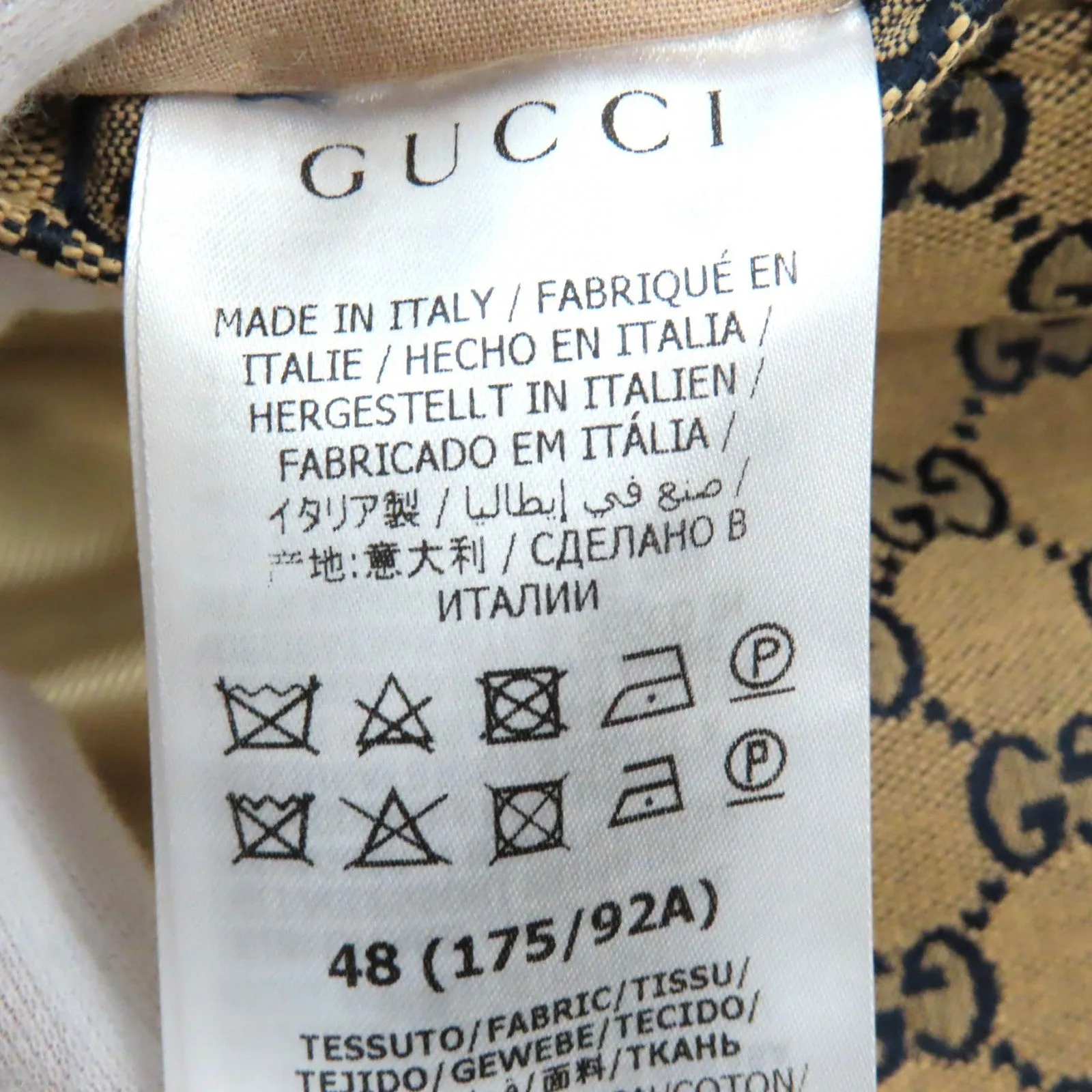 GUCCI 654922 Outer: 100% cotton, Outer: 100% polyester, Lining: 100% rayon, Outer: , Lining 2: 100% rayon Beige navy red mens 48 Used