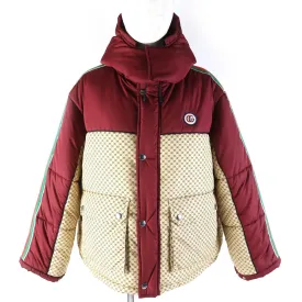 GUCCI 663279 Main: 100% nylon, Filling: 100% polyester, Part: 100% polyester, Lining: 100% nylon Bordeaux Beige type PARACHUTE NYLON PADDED GG Women 38 Used
