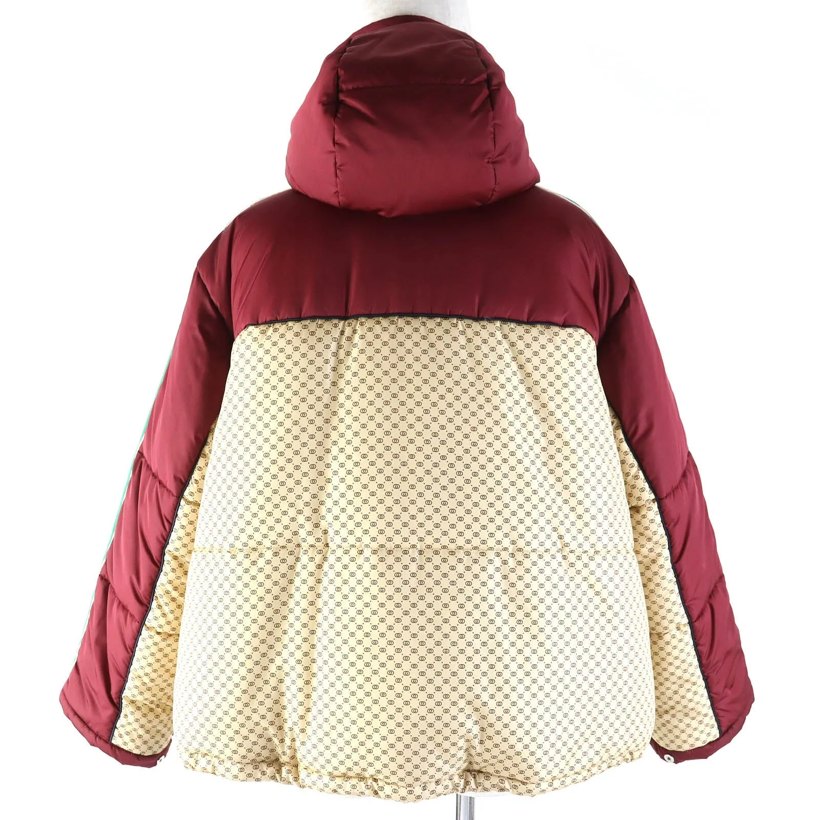 GUCCI 663279 Main: 100% nylon, Filling: 100% polyester, Part: 100% polyester, Lining: 100% nylon Bordeaux Beige type PARACHUTE NYLON PADDED GG Women 38 Used