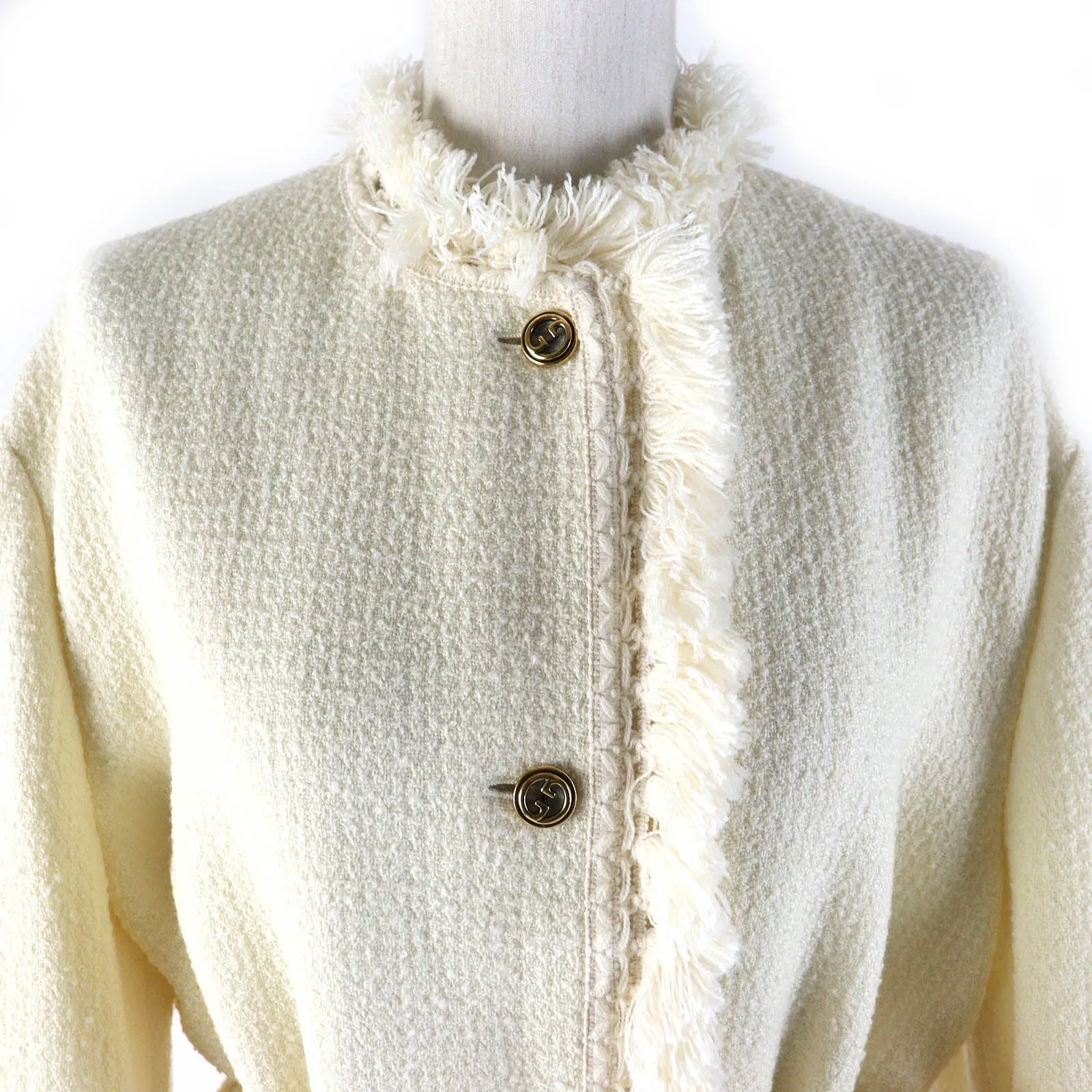 GUCCI coat 643296 wool Ivory 42