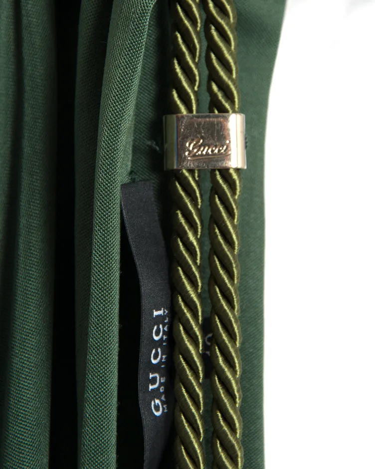 Gucci Green Jersey Wrap Dress with Open Back - 2