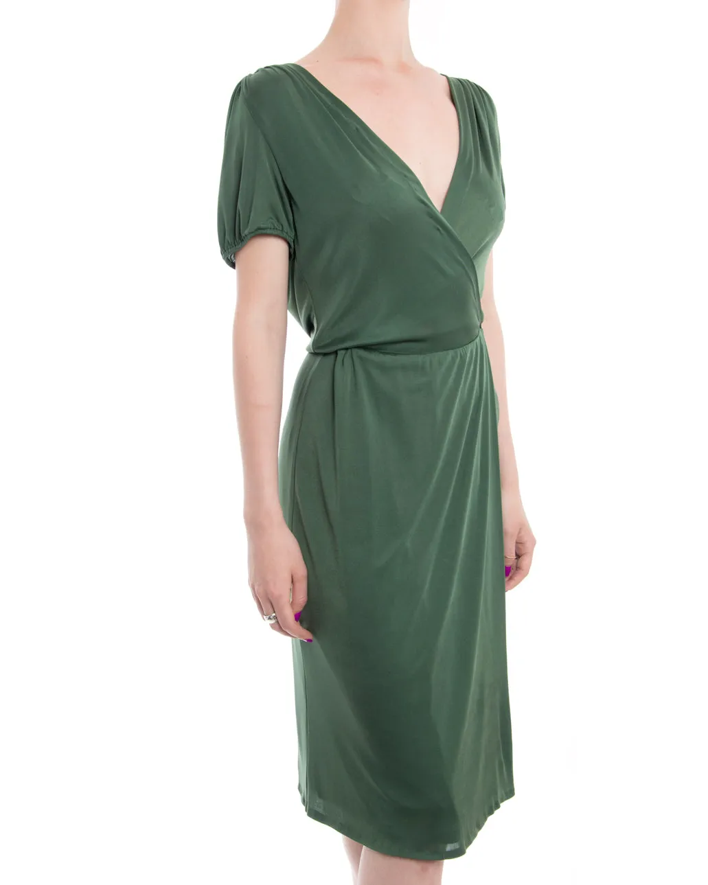 Gucci Green Jersey Wrap Dress with Open Back - 2