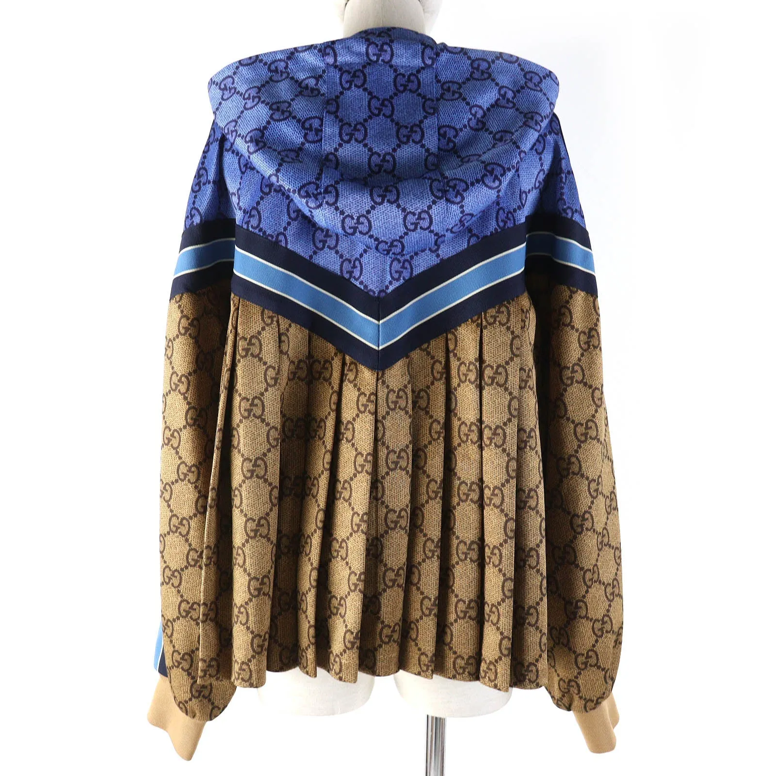 GUCCI Hoodie 546381 polyester Blue type Brown type GG Technical Jersey Jacket XS