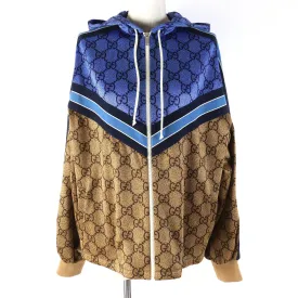GUCCI Hoodie 546381 polyester Blue type Brown type GG Technical Jersey Jacket XS