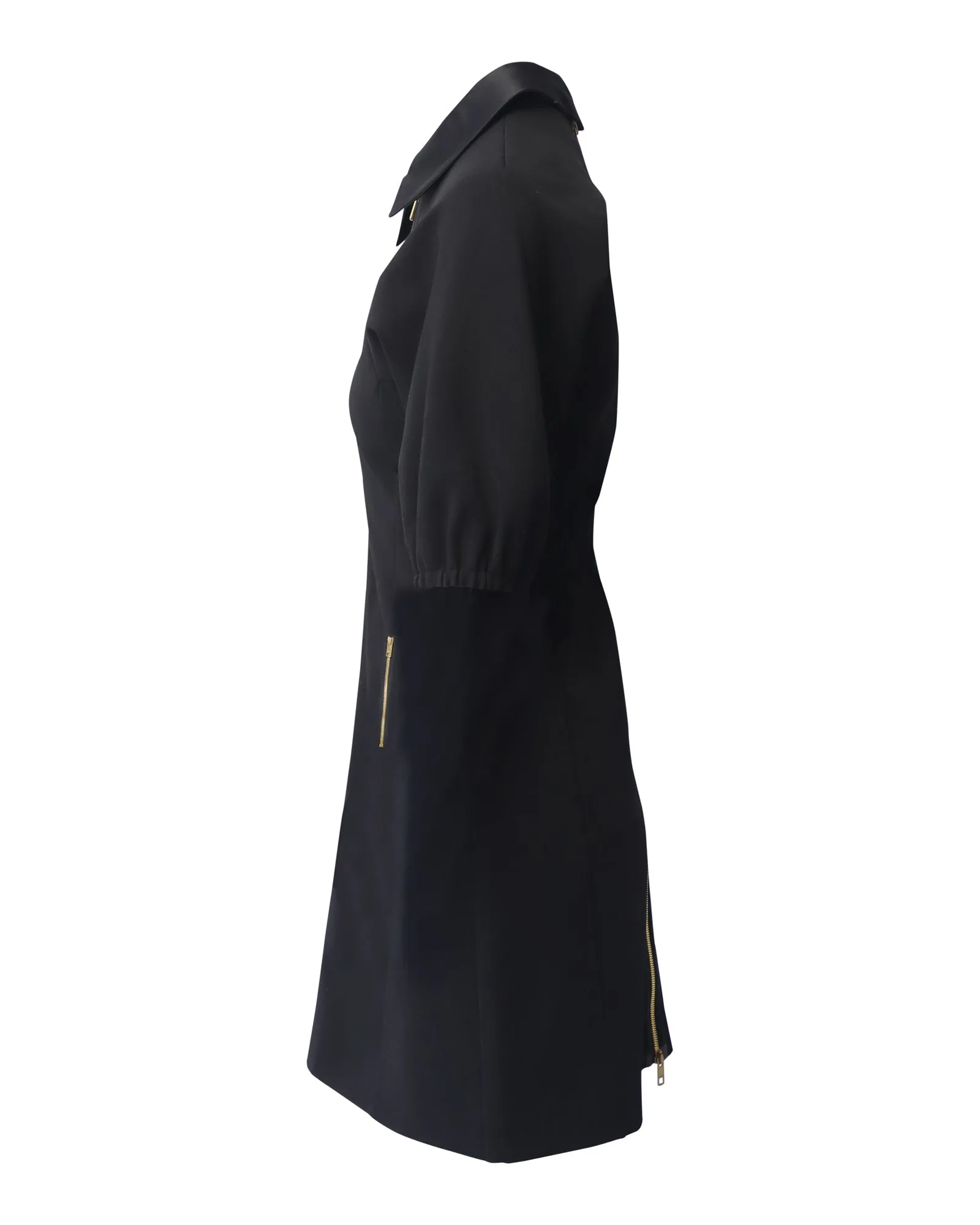 Gucci Jersey Mini Dress with G Buckle Belt in Black Viscose