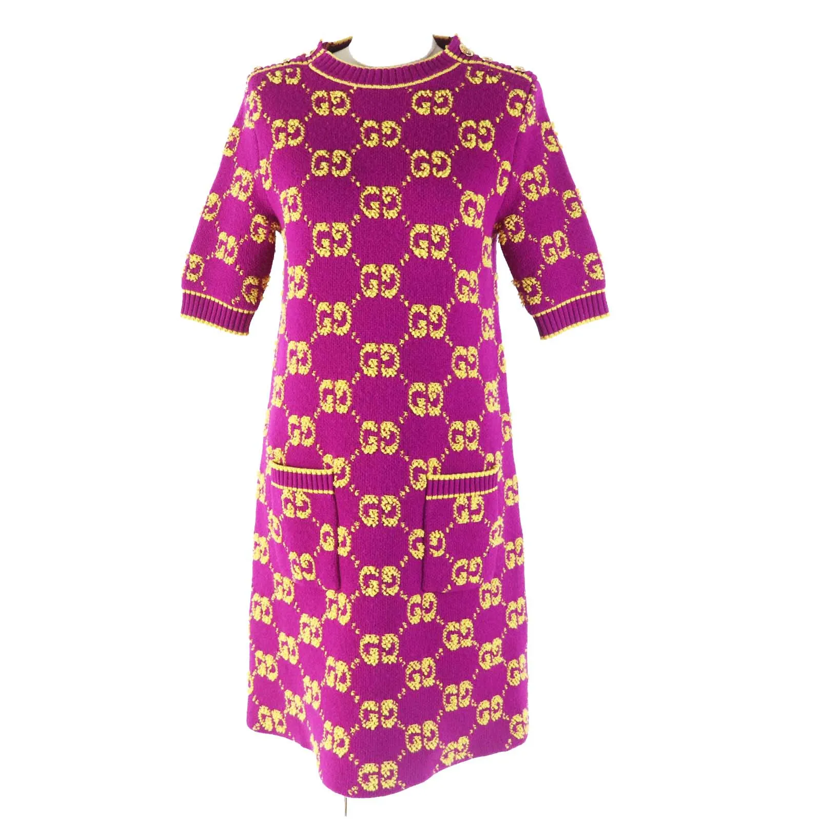 GUCCI one piece 718630 wool Purple yellow XS