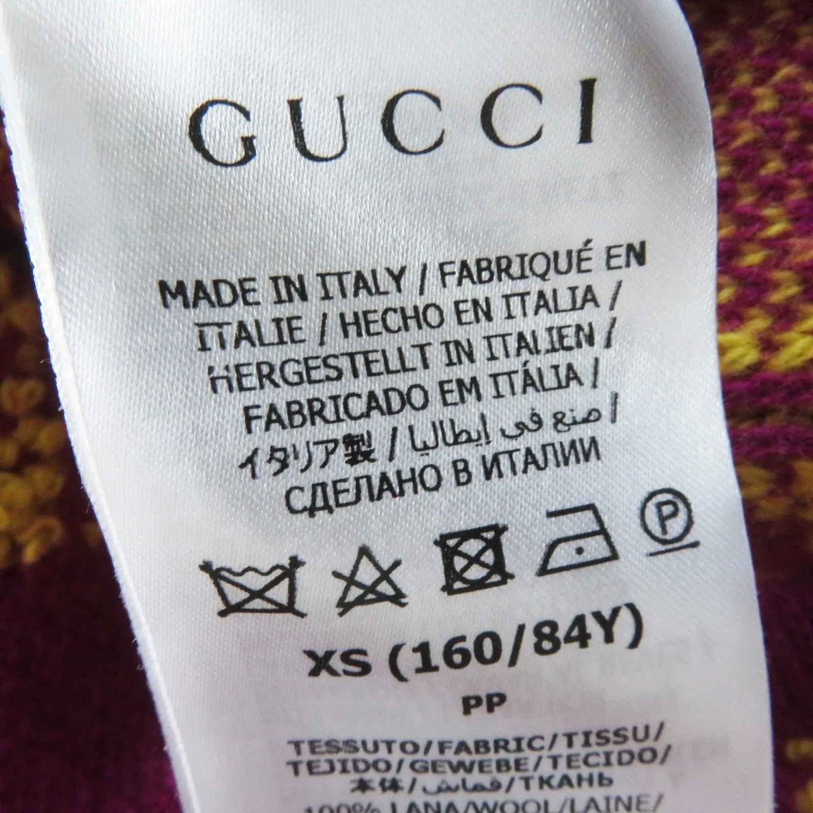 GUCCI one piece 718630 wool Purple yellow XS