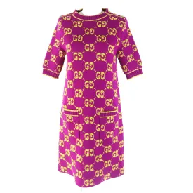 GUCCI one piece 718630 wool Purple yellow XS