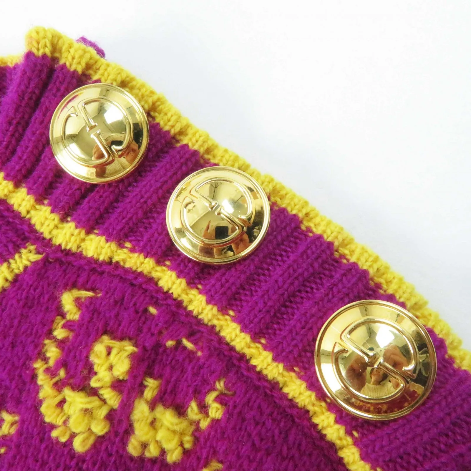 GUCCI one piece 718630 wool Purple yellow XS