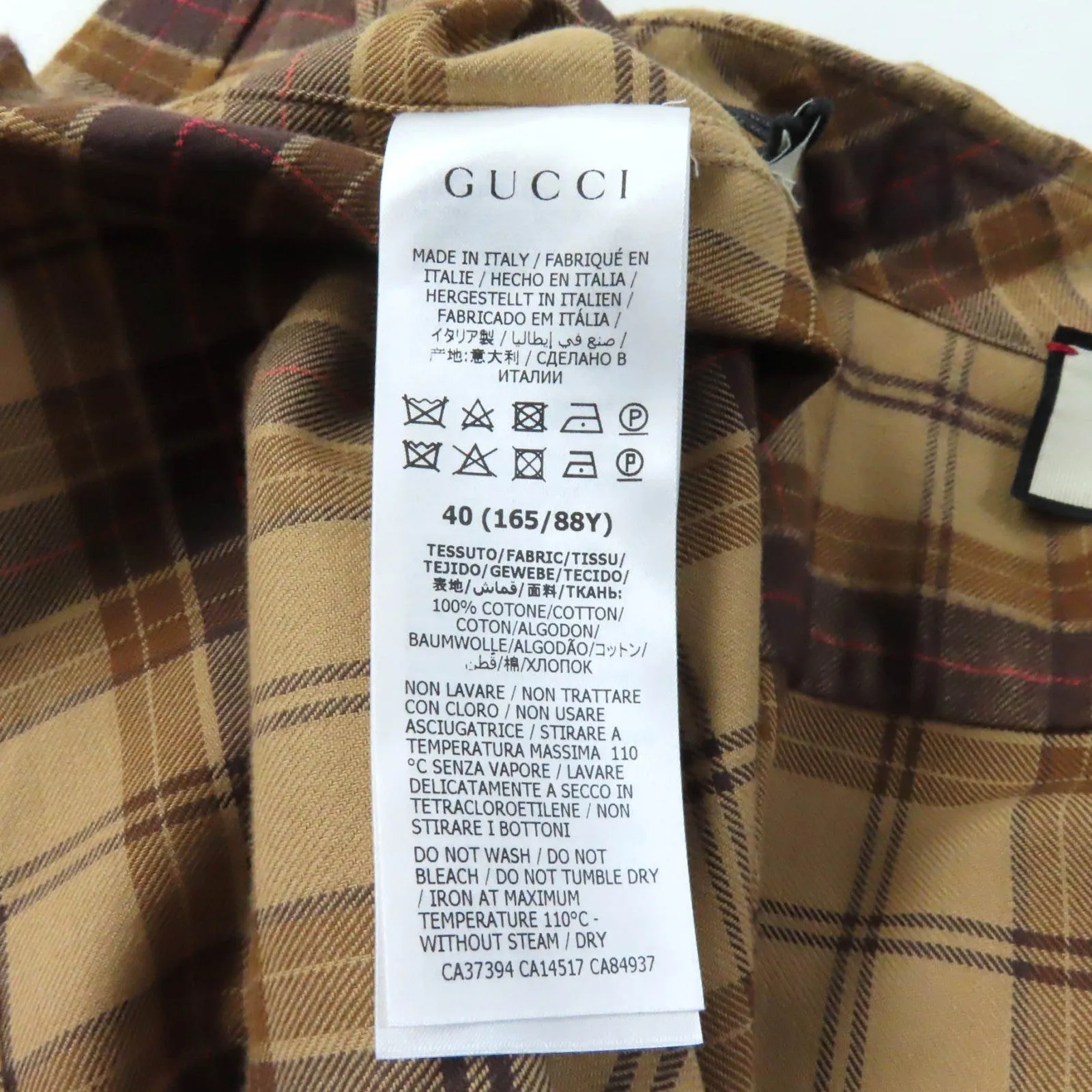GUCCI Short sleeve shirt 641302 cotton Brown 40