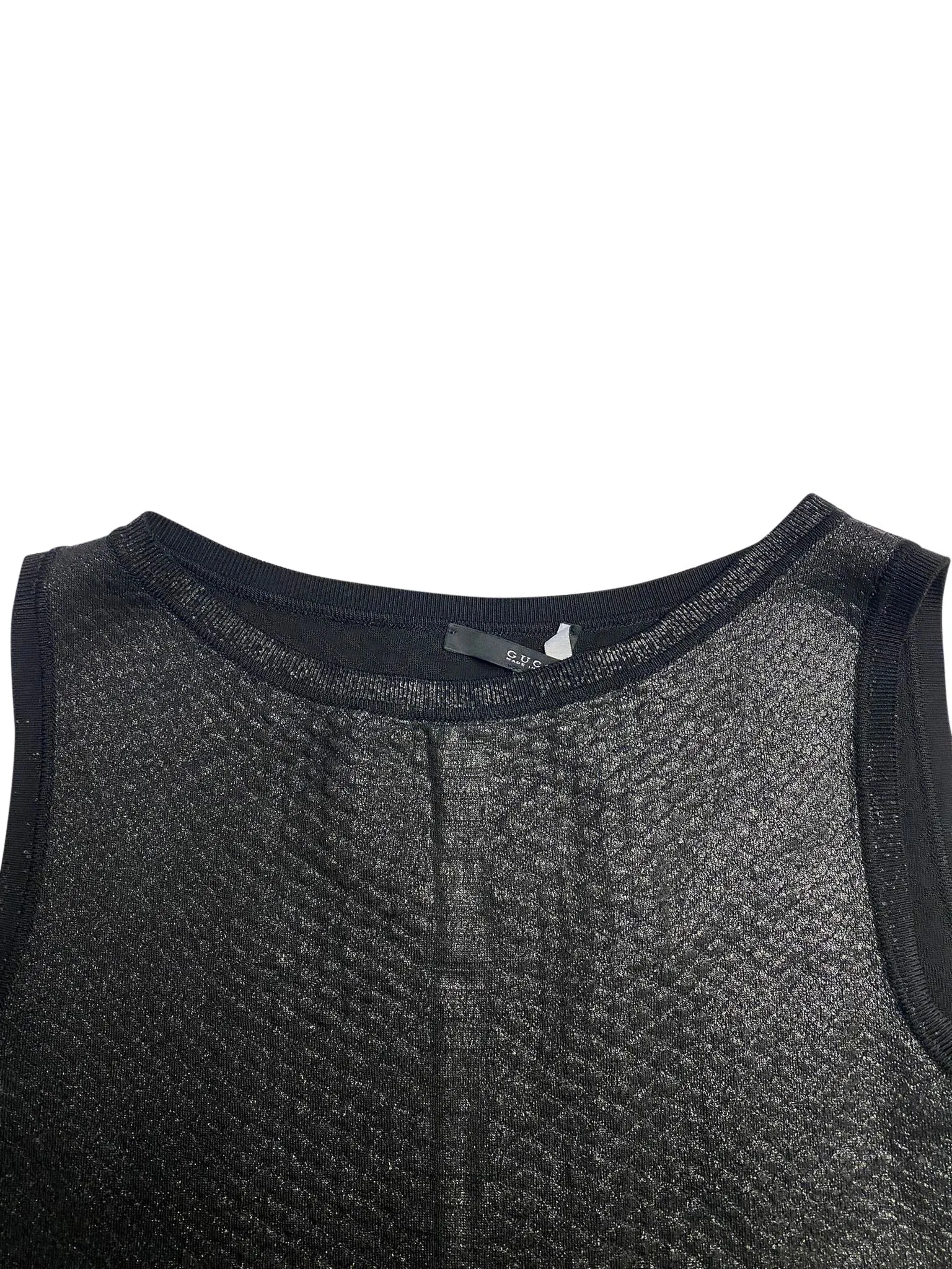 Gucci Sleeveless Knit Midi Dress in Black Silk