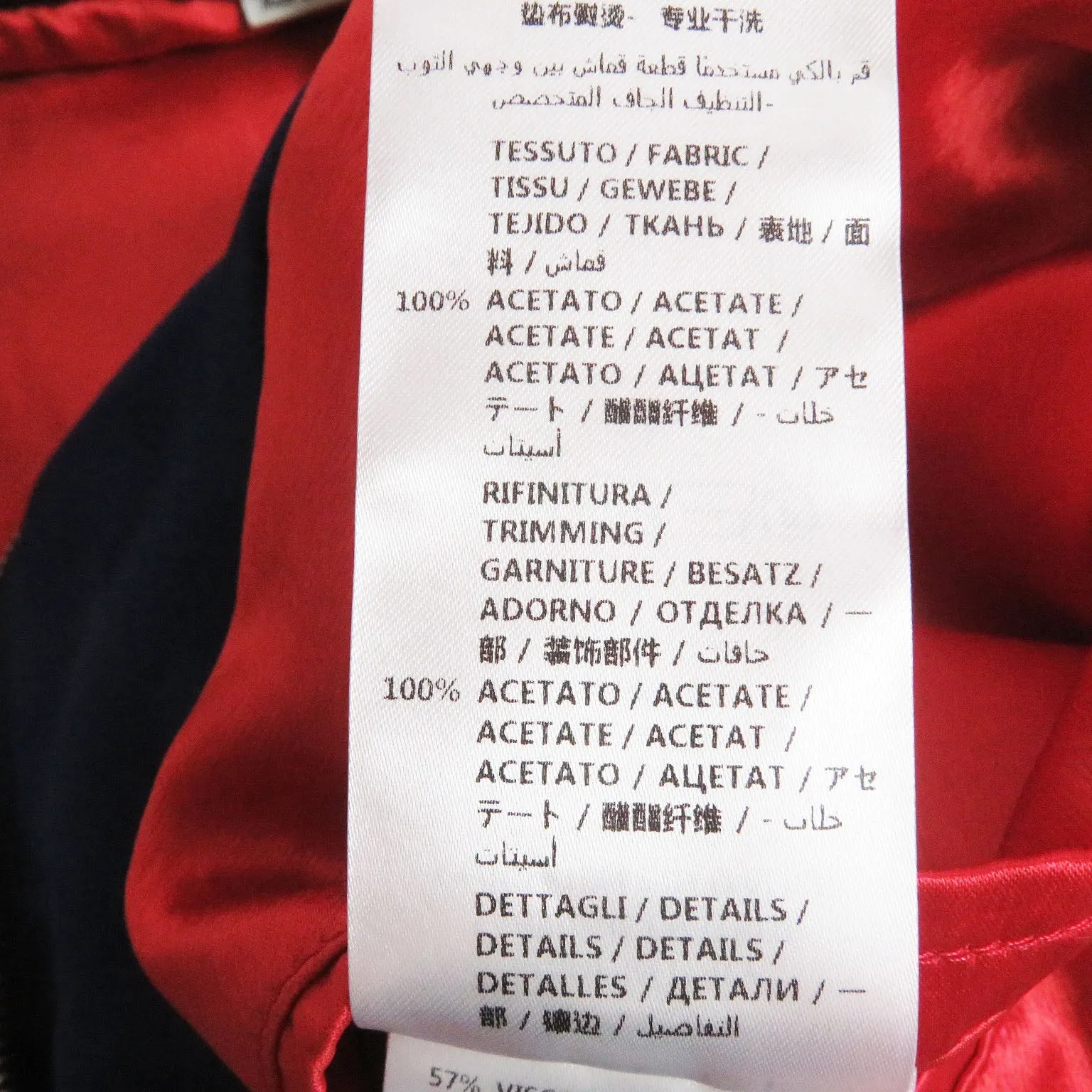 GUCCI Stajan 575315 Main: 100% acetate, part: 57% rayon, part: 43% polyester, part: 100% wool, decoration: 100% acetate, embroidery: 100% polyester Blue x red mens 44 Used