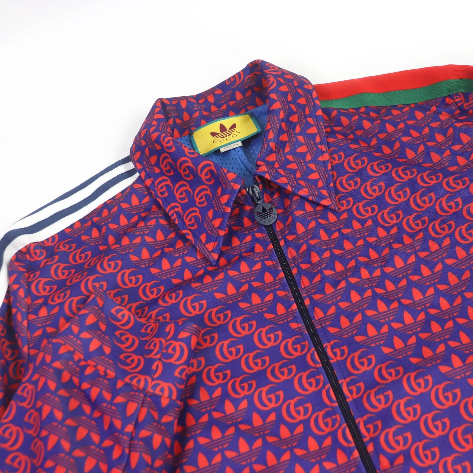 GUCCI Track jacket 692112 Outer: 55% polyester, Outer: 45% cotton, Lining: 100% polyester, Part: 100% nylon Blue red mens L Used