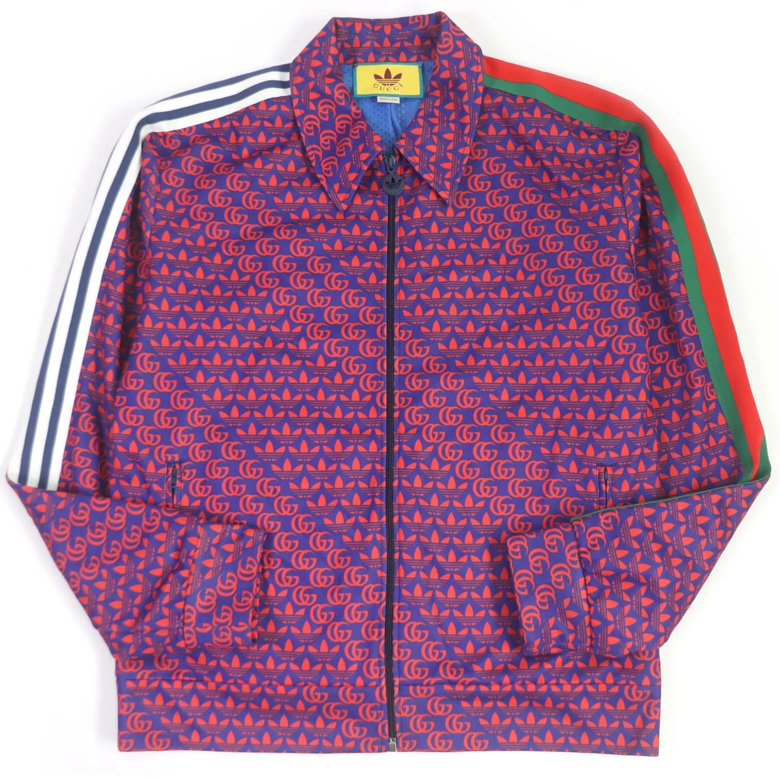 GUCCI Track jacket 692112 Outer: 55% polyester, Outer: 45% cotton, Lining: 100% polyester, Part: 100% nylon Blue red mens L Used