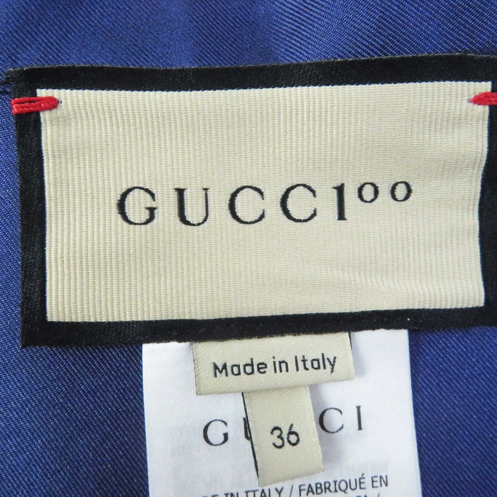 GUCCI Wrap skirt 676553 silk Navy red 36