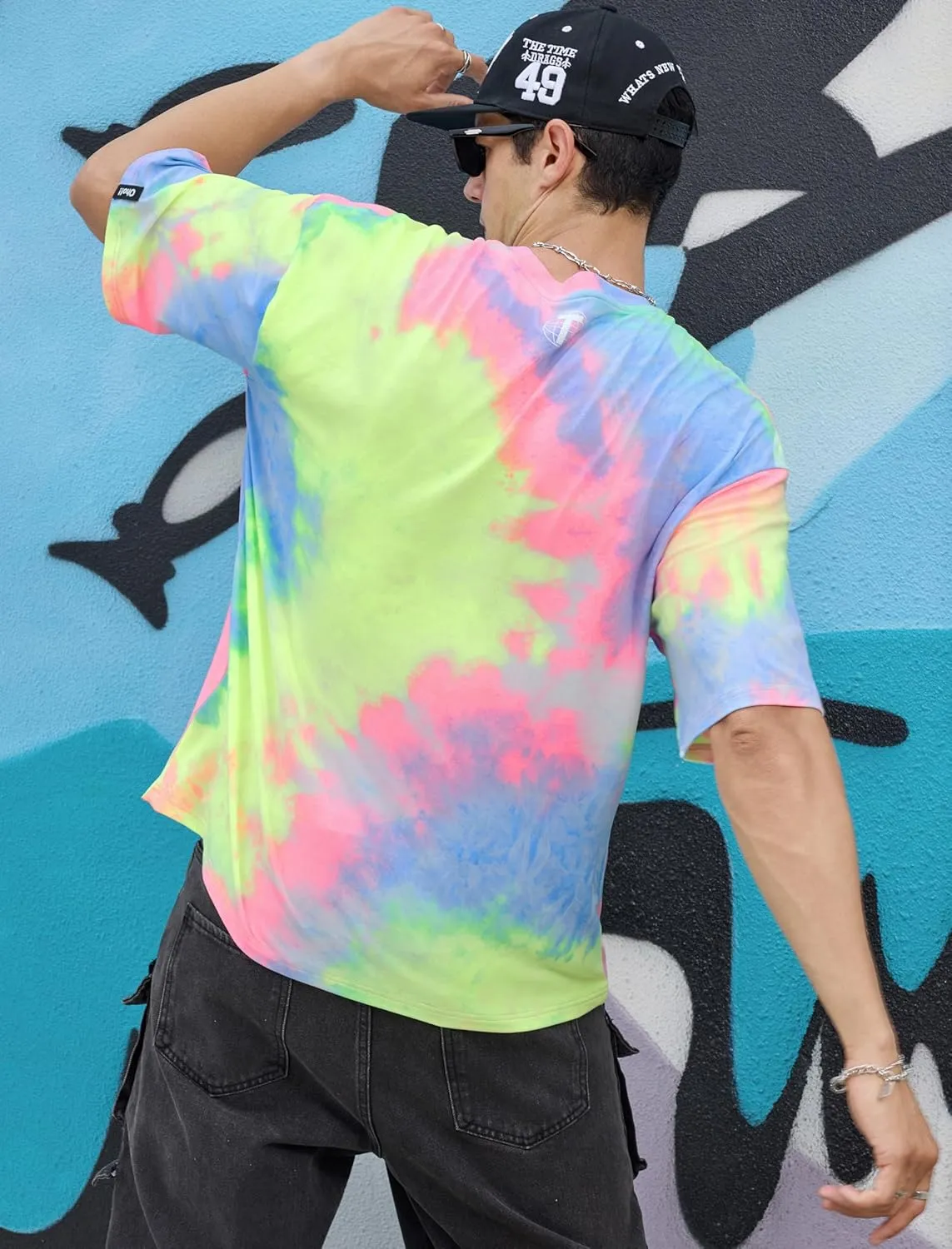 Inspired Men's Tie-Dye Crew Neck Shirts for Summer Short Sleeve Tops Music Festival Ready Men's Workout Shirts