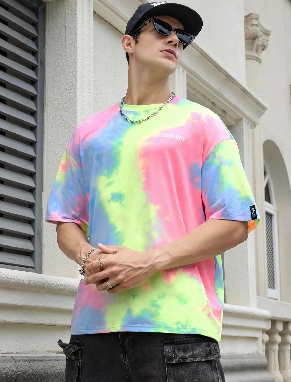 Inspired Men's Tie-Dye Crew Neck Shirts for Summer Short Sleeve Tops Music Festival Ready Men's Workout Shirts