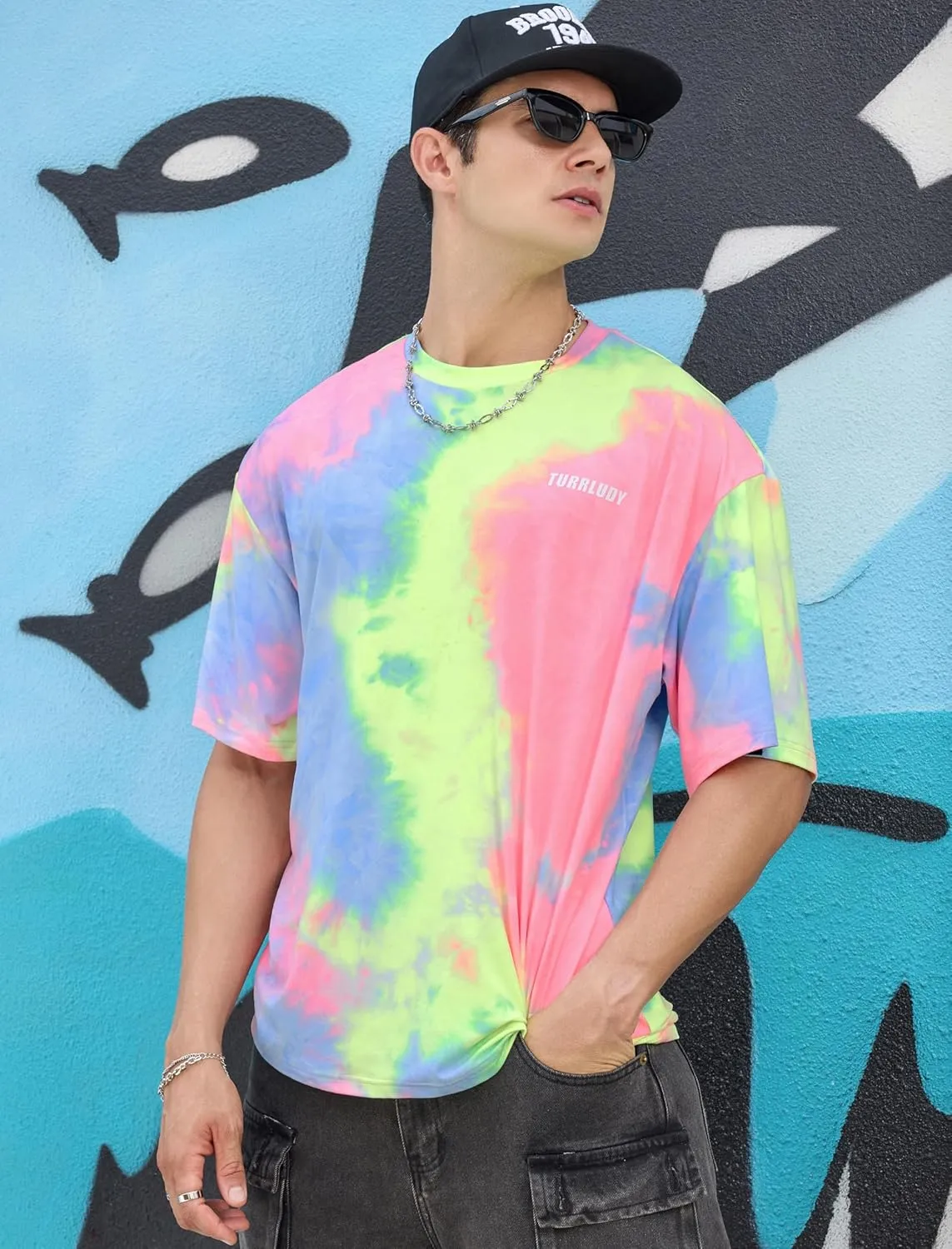 Inspired Men's Tie-Dye Crew Neck Shirts for Summer Short Sleeve Tops Music Festival Ready Men's Workout Shirts