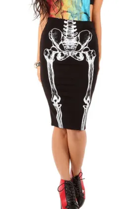 Iron Fist - Them Bones Pencil Skirt