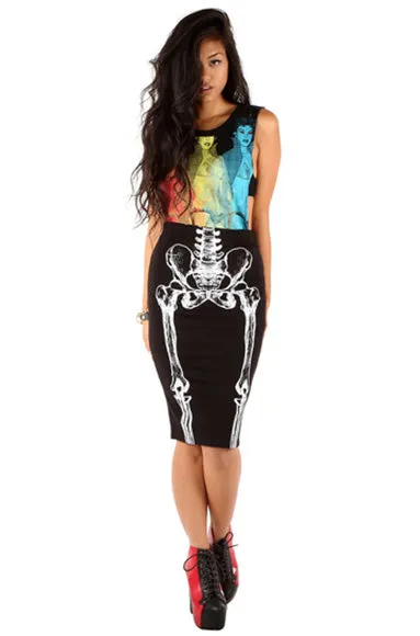 Iron Fist - Them Bones Pencil Skirt