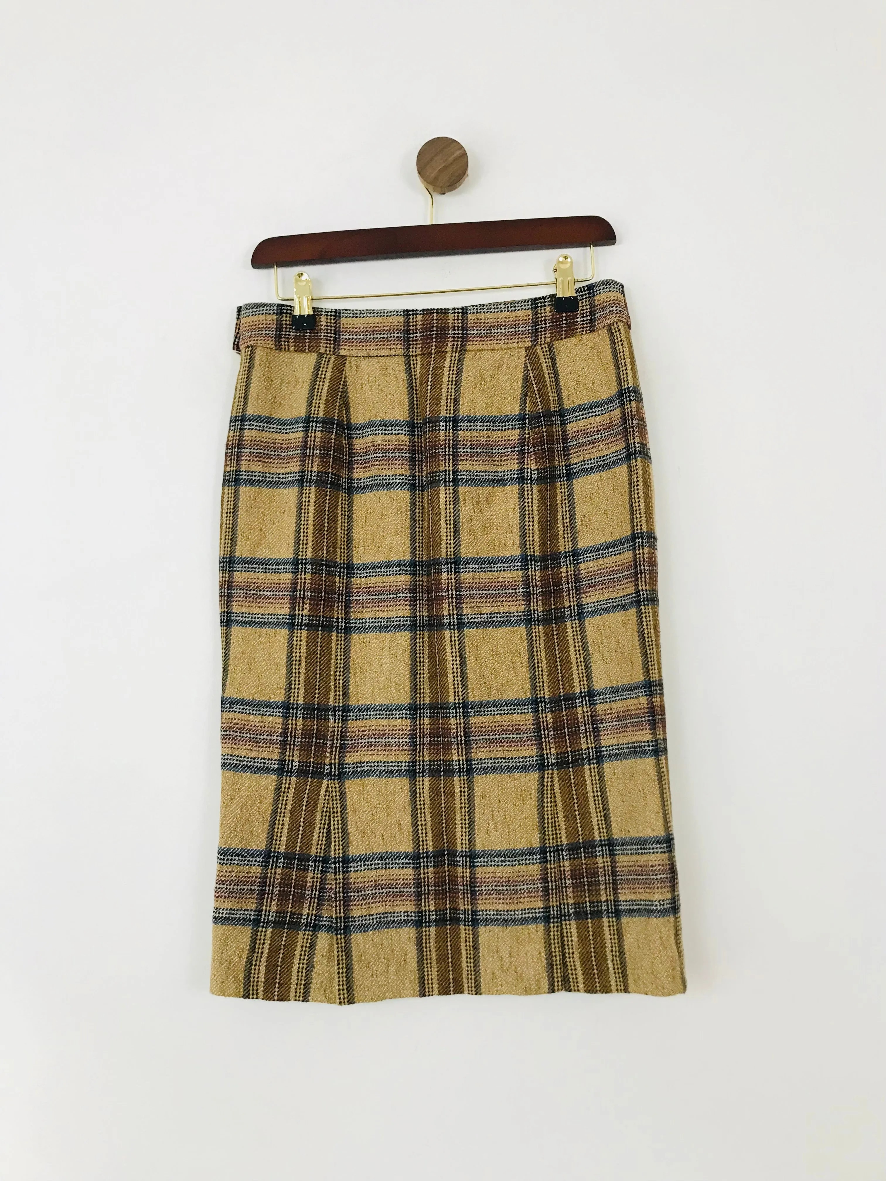 Jesire Women's Check Pencil Skirt | UK8 | Beige