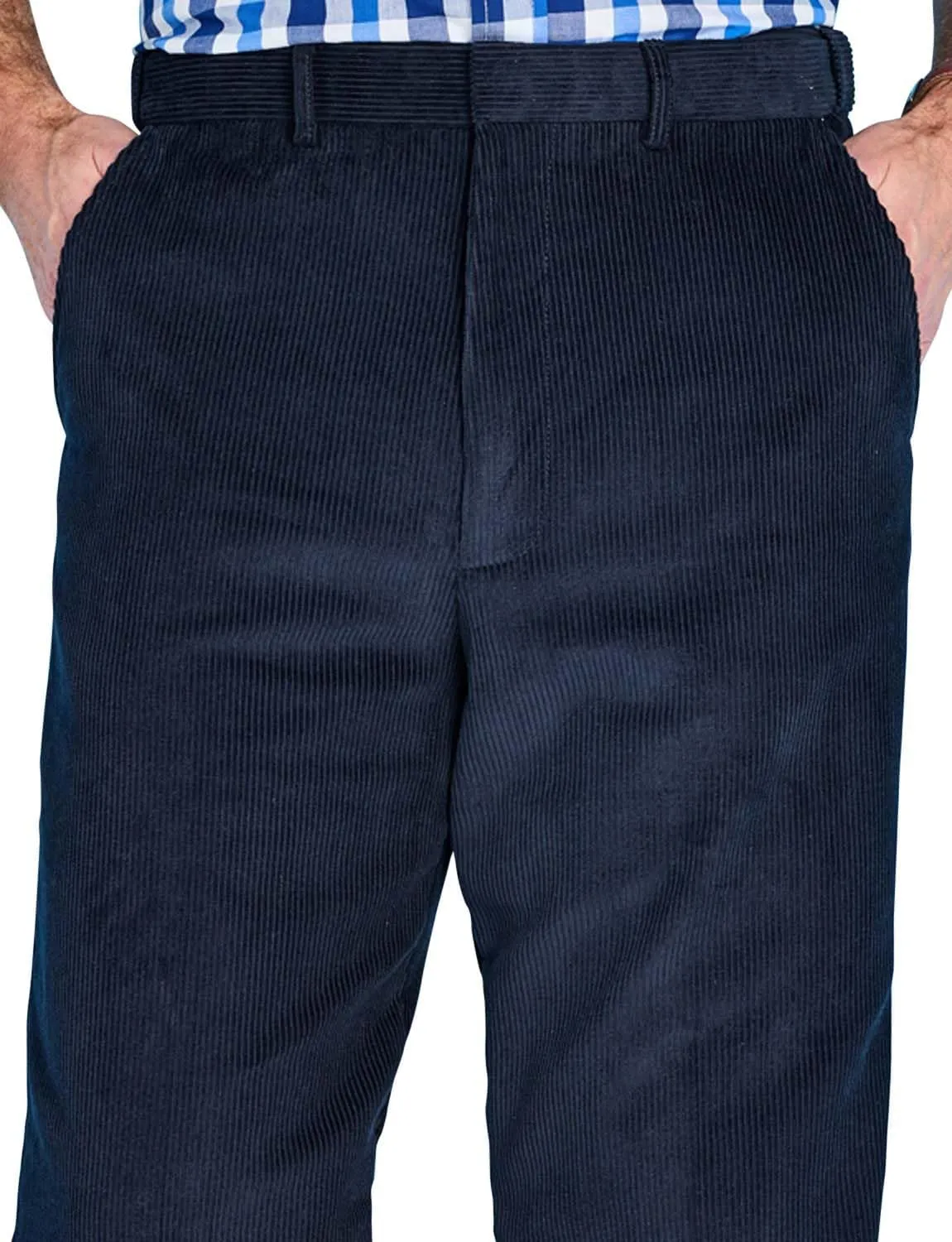 Men's Corduroy Pants with Hidden Extra Stretch Elasticated Waist