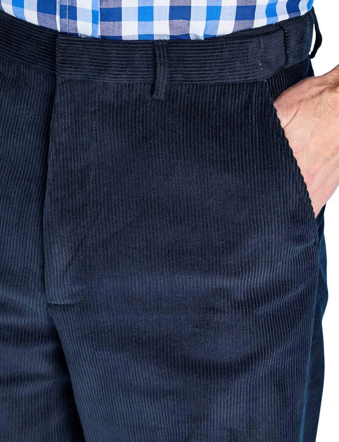 Men's Corduroy Pants with Hidden Extra Stretch Elasticated Waist
