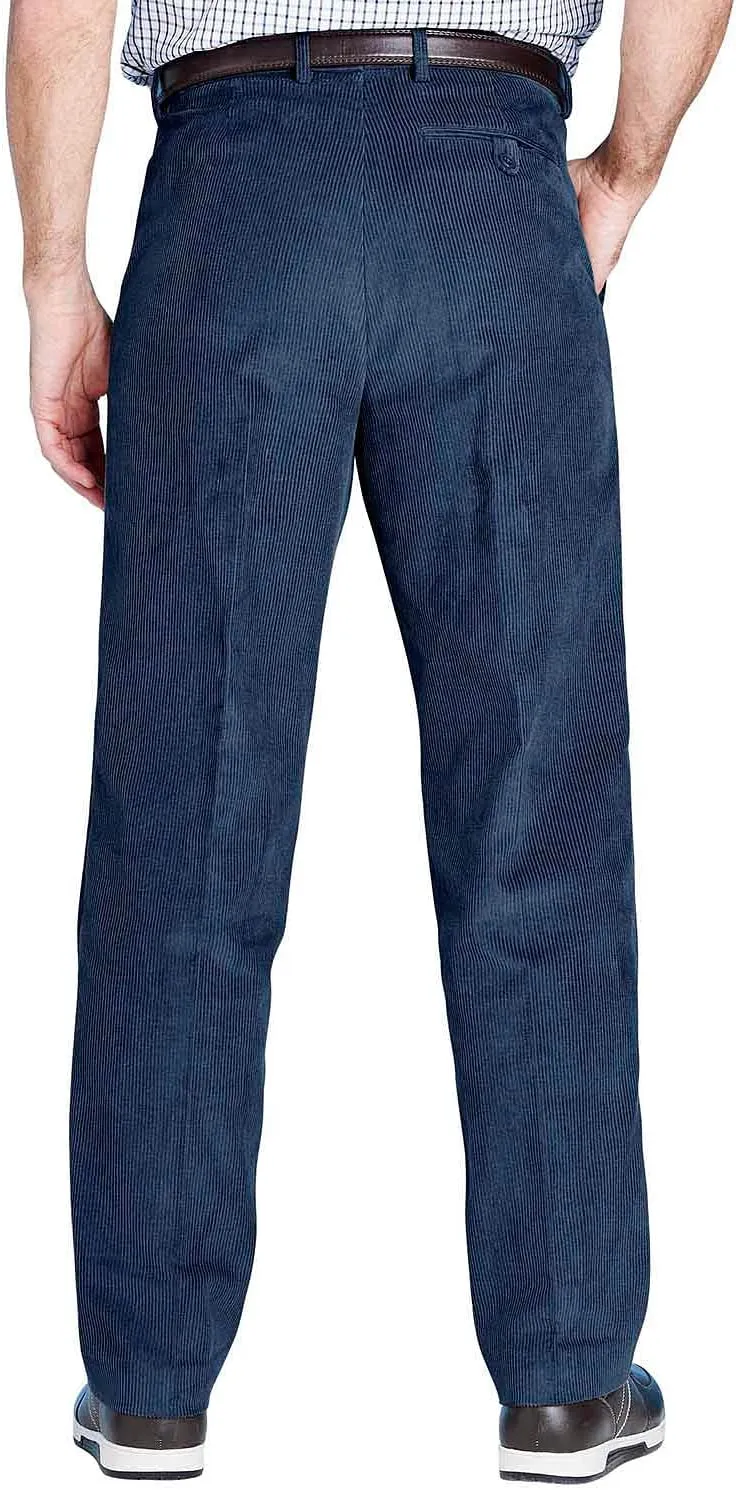 Men's Corduroy Pants with Hidden Extra Stretch Elasticated Waist