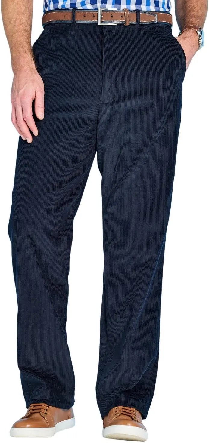 Men's Corduroy Pants with Hidden Extra Stretch Elasticated Waist