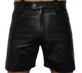 Men's Genuine Leather Casual Shorts