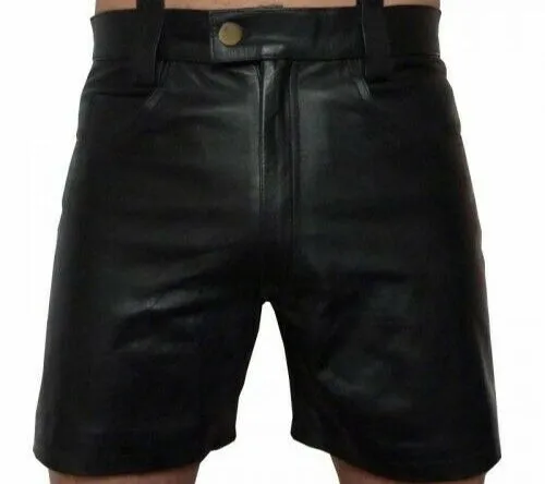 Men's Genuine Leather Casual Shorts