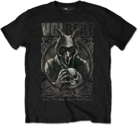 Men's Goat with Skull Slim Fit T-shirt Black