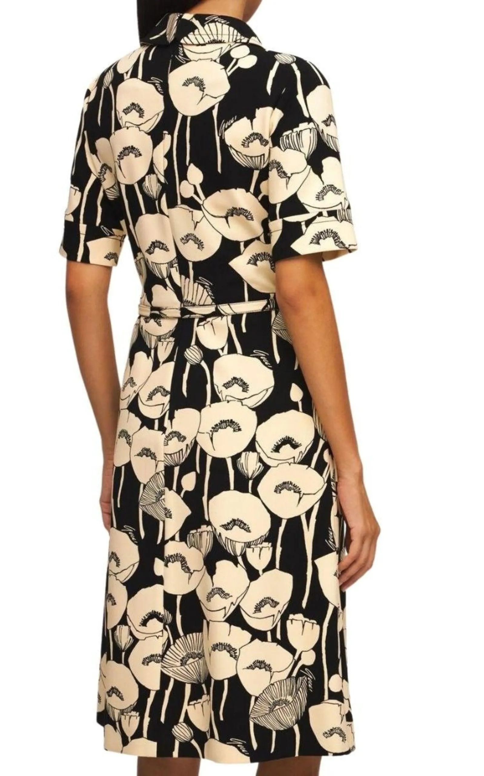 Poppy Flowers Print Jersey Dress