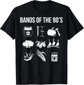 Retro 1990s Bands - Music - 90s Music Lover T-Shirt