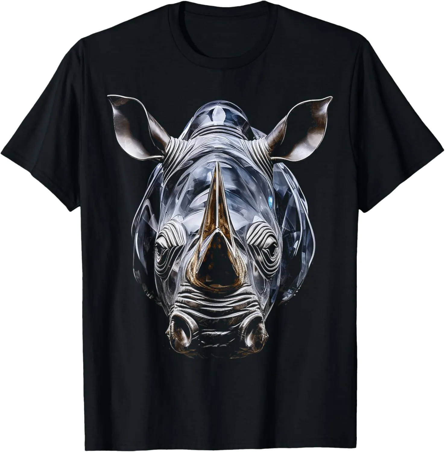 Rhino Abstract Art Animal Polygon Graphic Rhino T-Shirt