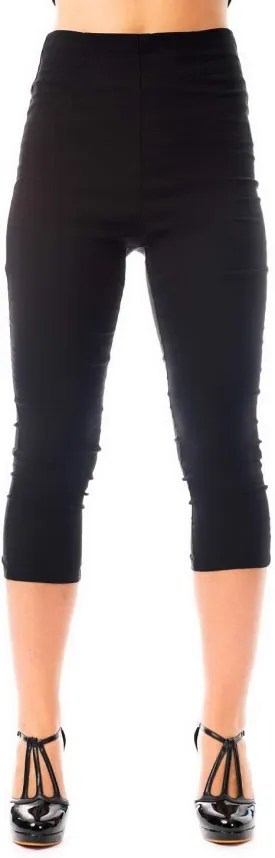 Ro Rox Ella Capri Pants for Women - 1950s Vintage Women's Trousers - High Waist Three Quarter Pant - Zipper & Slits on Back