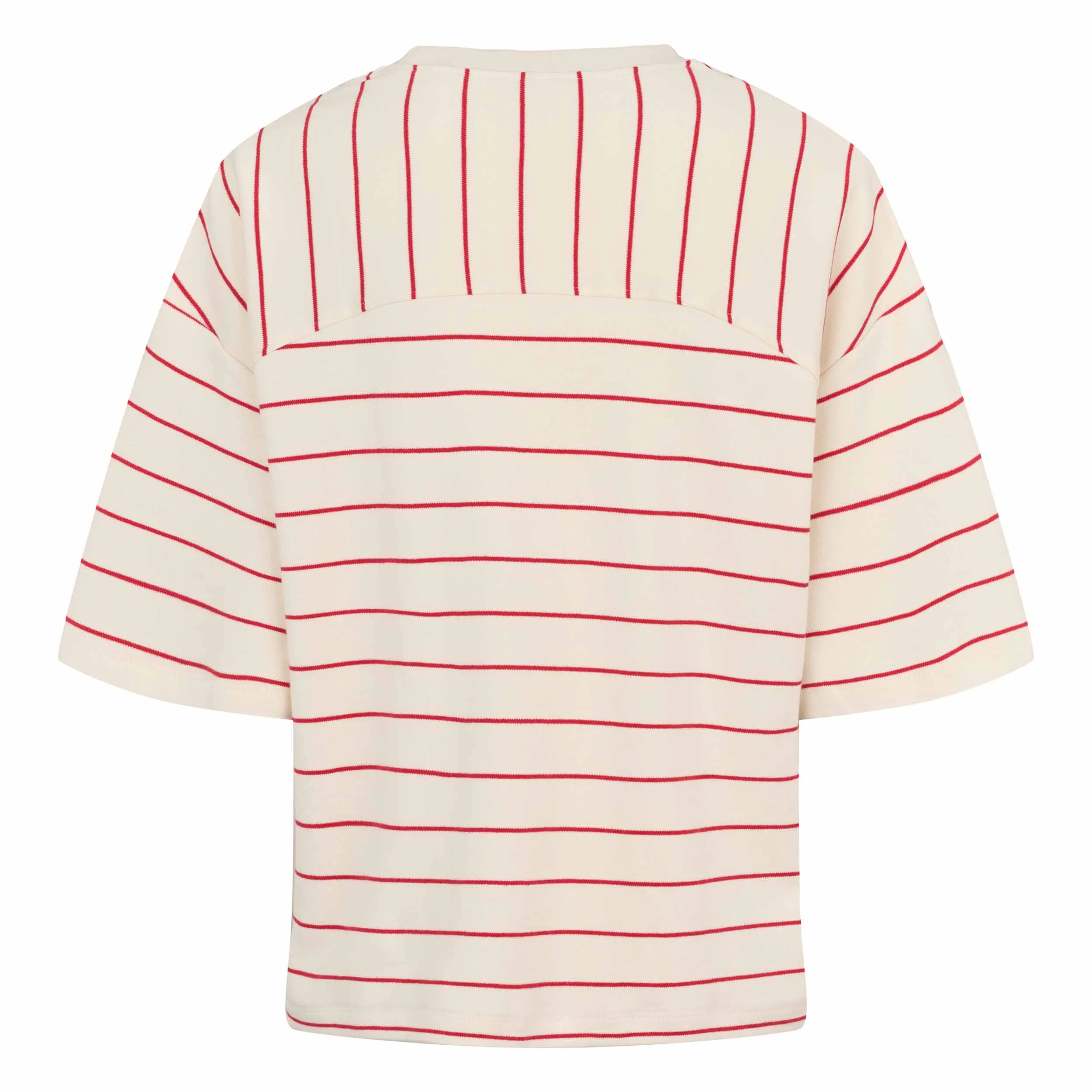 SRElora Hella T-shirt GOTS - Arctic Wolf / Racing Red stripes