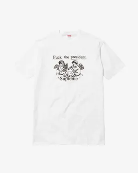 SUPREME FUCK THE PRESIDENT WHITE TEE -