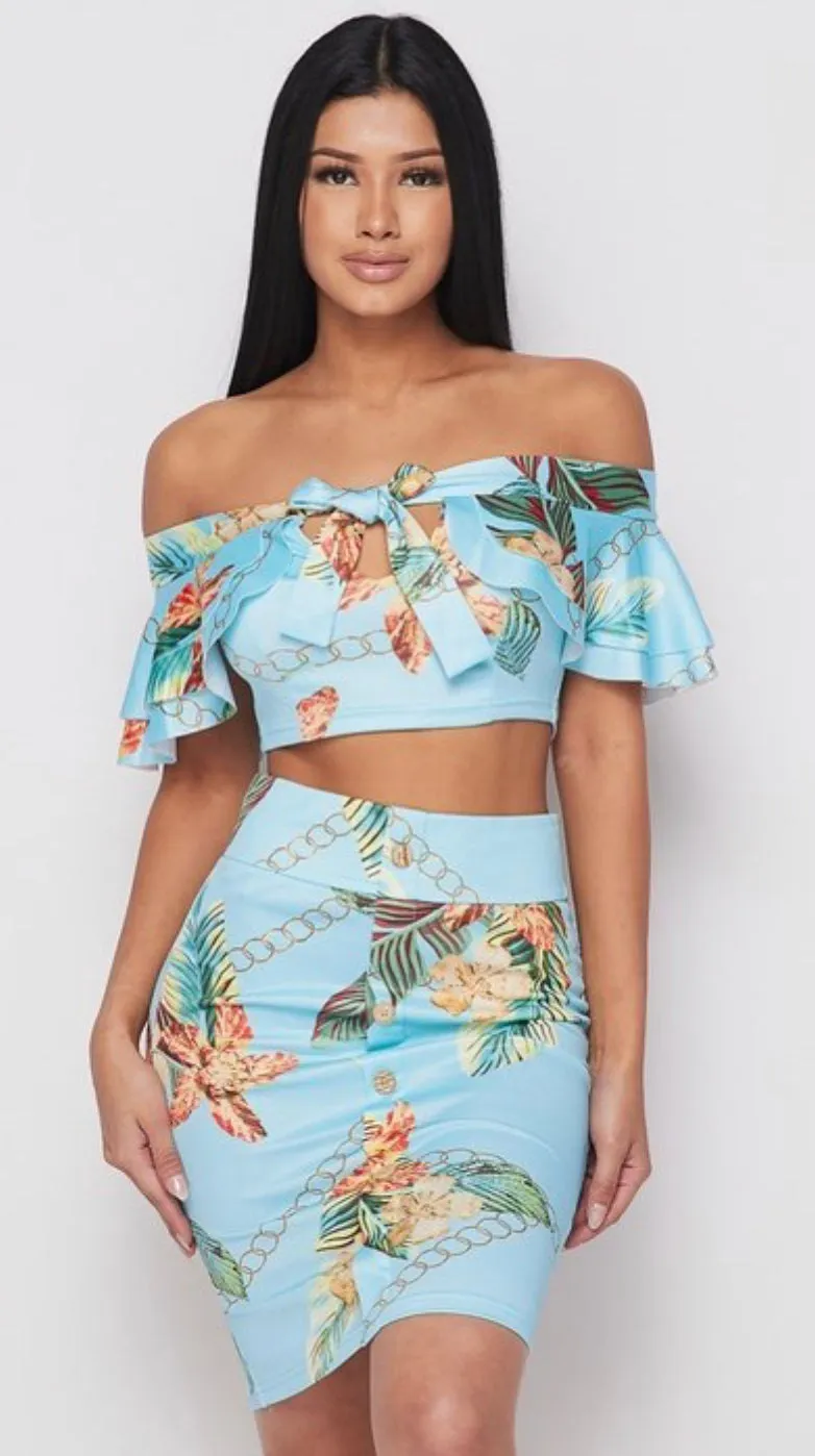 Take Me To Miami Skirt Set