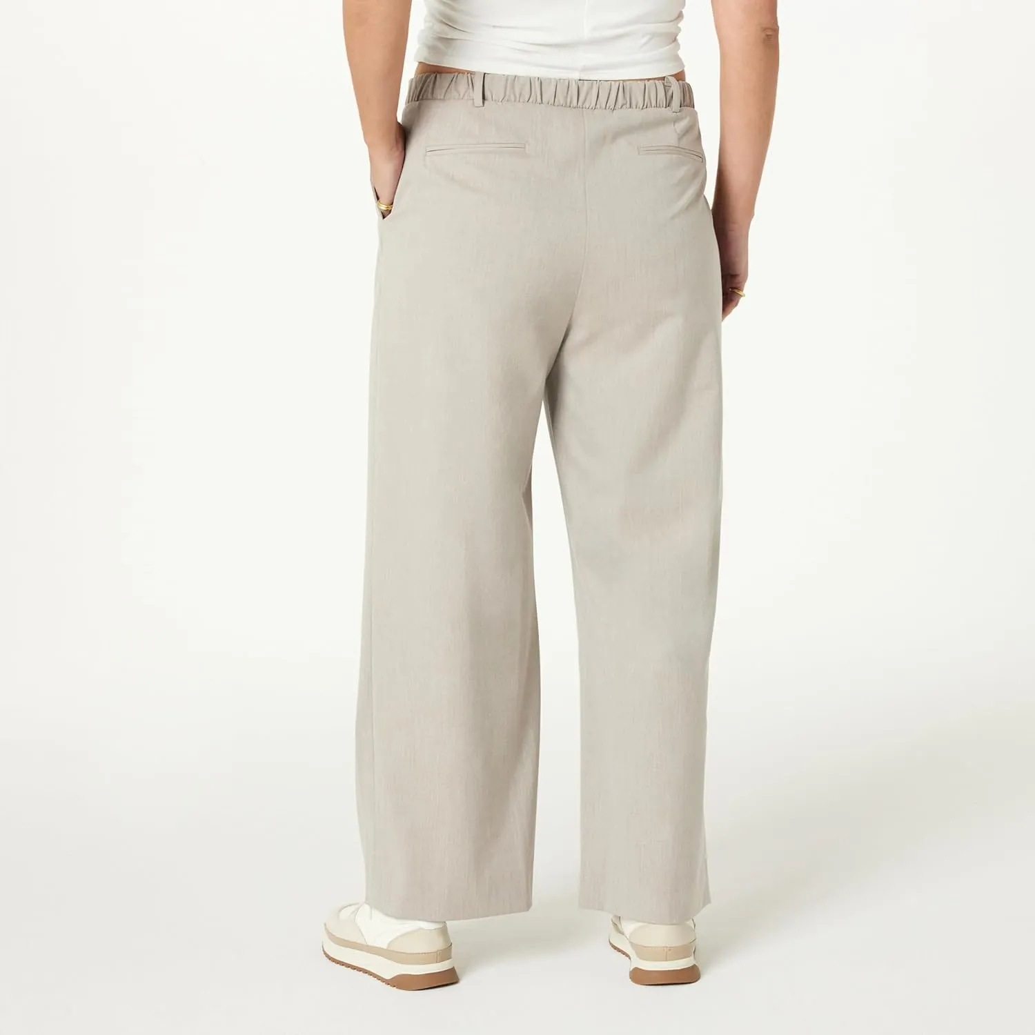 The Drop Women's Nancy Pleat Front Wide Leg Trouser
