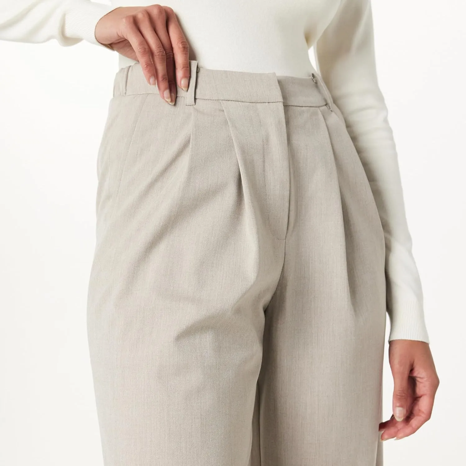 The Drop Women's Nancy Pleat Front Wide Leg Trouser