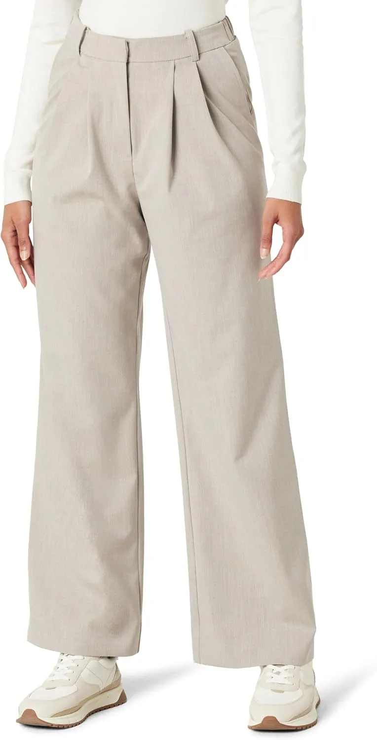 The Drop Women's Nancy Pleat Front Wide Leg Trouser