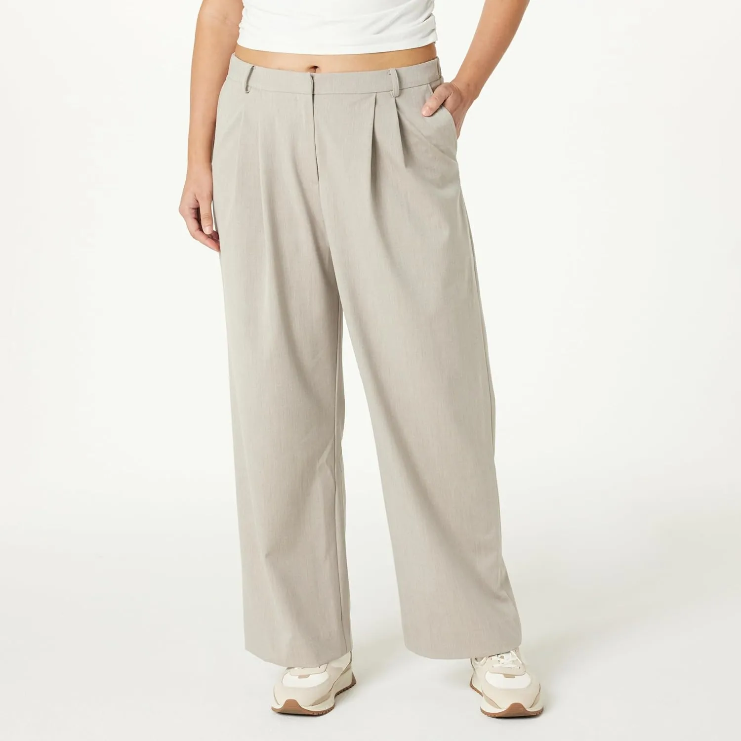The Drop Women's Nancy Pleat Front Wide Leg Trouser