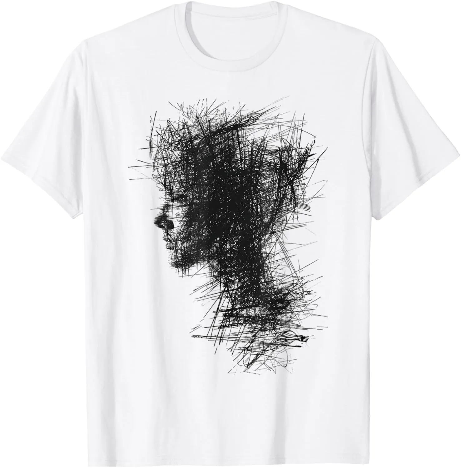 Women Abstract Drawing Girl Portrait Art Women T-Shirt