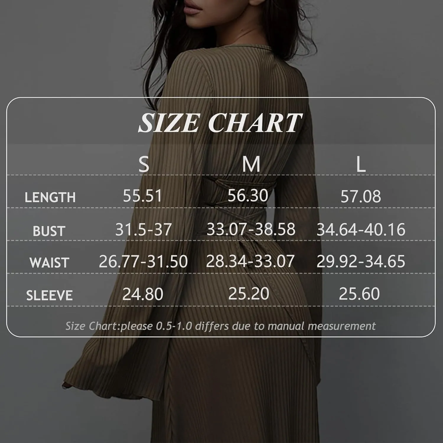 Women Flare Sleeve Maxi Dress Sexy Square Neck Long Sleeve Knit Ribbed Bodycon Dresses Casual Lace Up Back Dress
