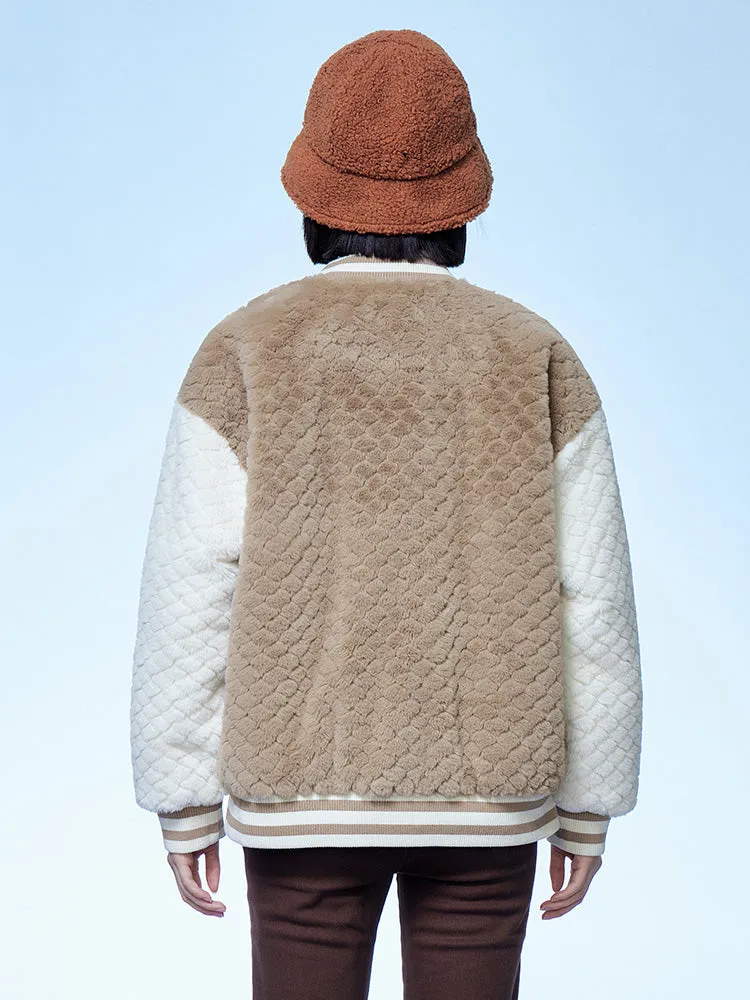 Women's brown plush jacket