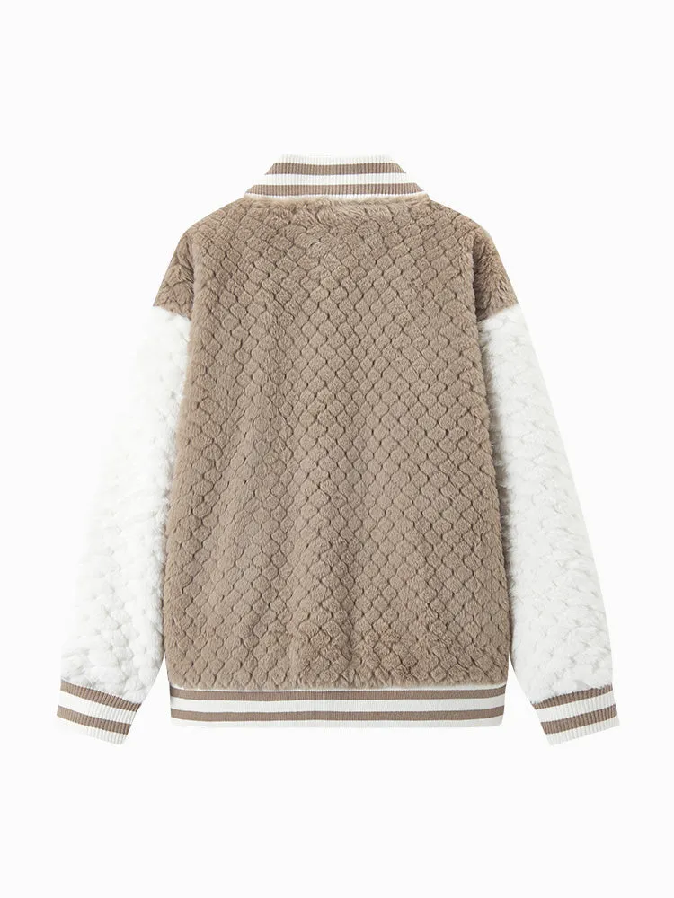 Women's brown plush jacket