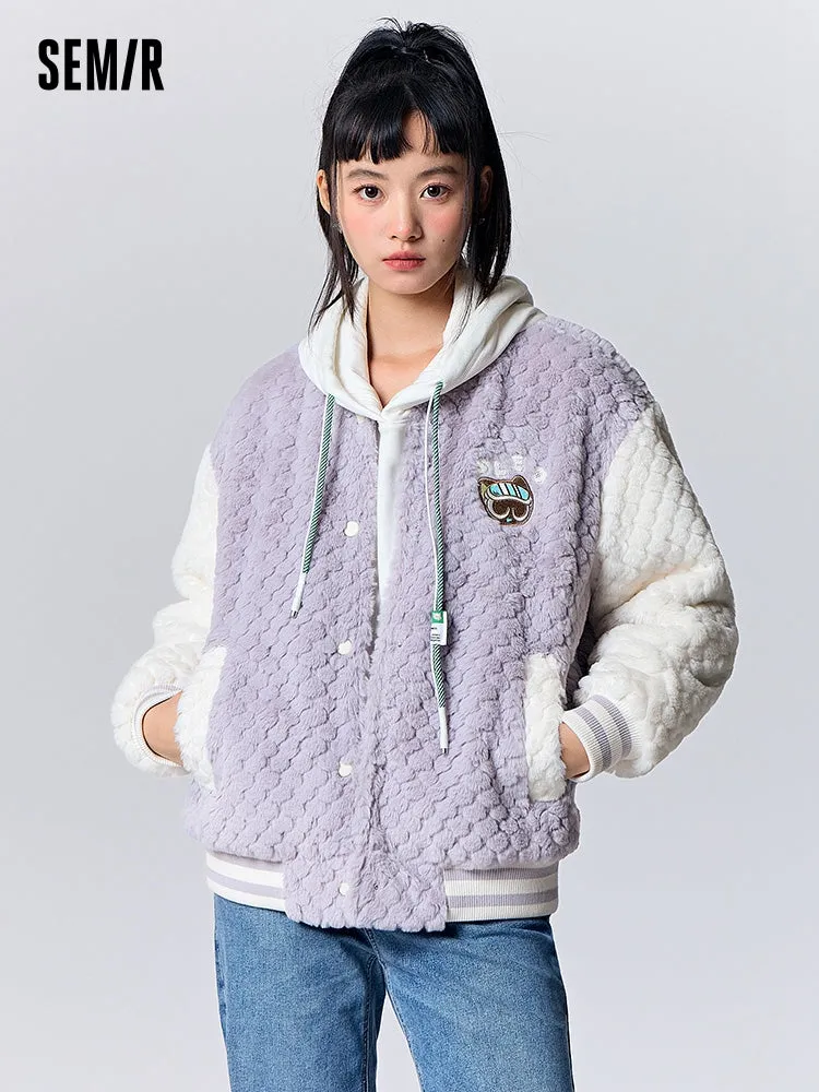 Women's brown plush jacket