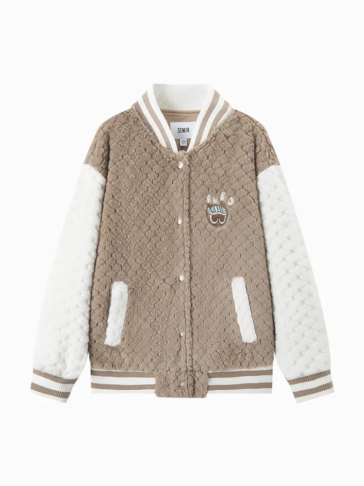 Women's brown plush jacket